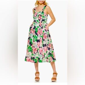Beautiful Tommy Hilfiger Summer Sun Midi Dress Floral Size 10 Cotton